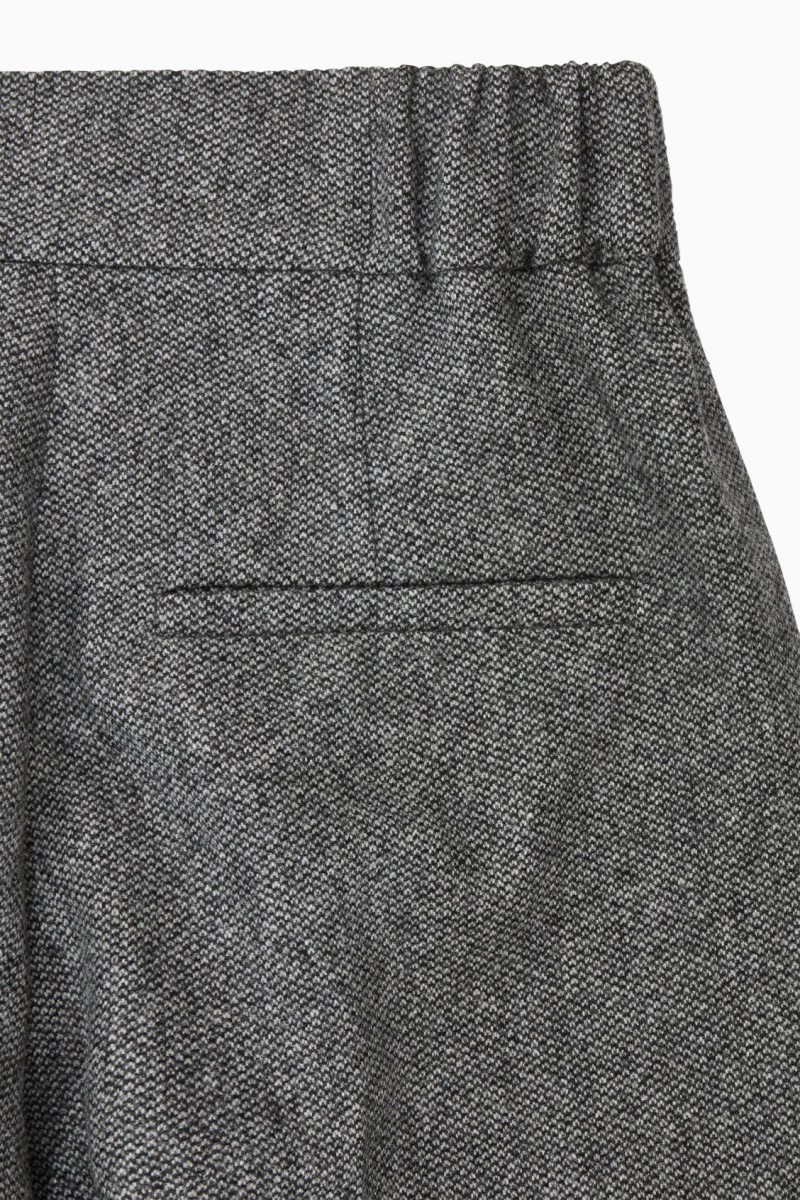 Women's COS Tailored Wool-Flannel Culottes Pants White / Black NZ-47IHPBXTL