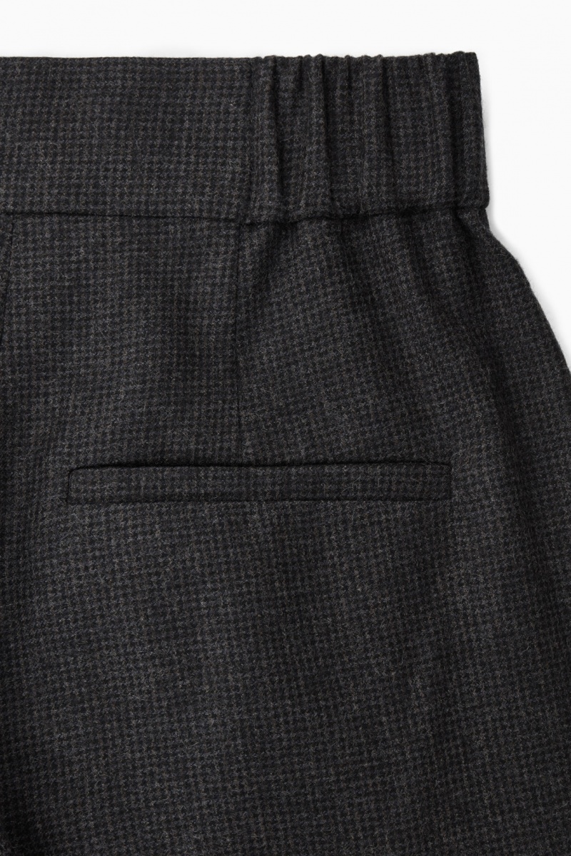 Women's COS Tailored Wool-Flannel Culottes Pants Dark Grey NZ-87NKETCVG