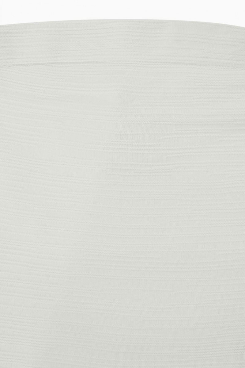 Women's COS Textured Bandeau Tops White NZ-64XQSLUKZ