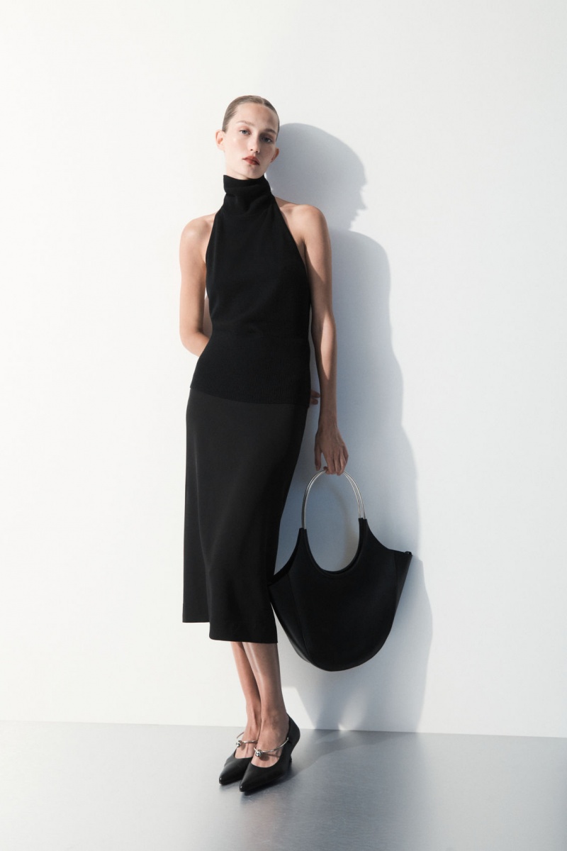 Women's COS The Backless Cashmere Tops Black NZ-78OLIMKHQ
