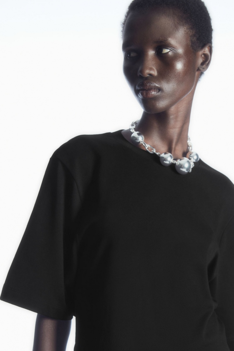 Women's COS The Bow Back T-Shirt Black NZ-13EWXYSID