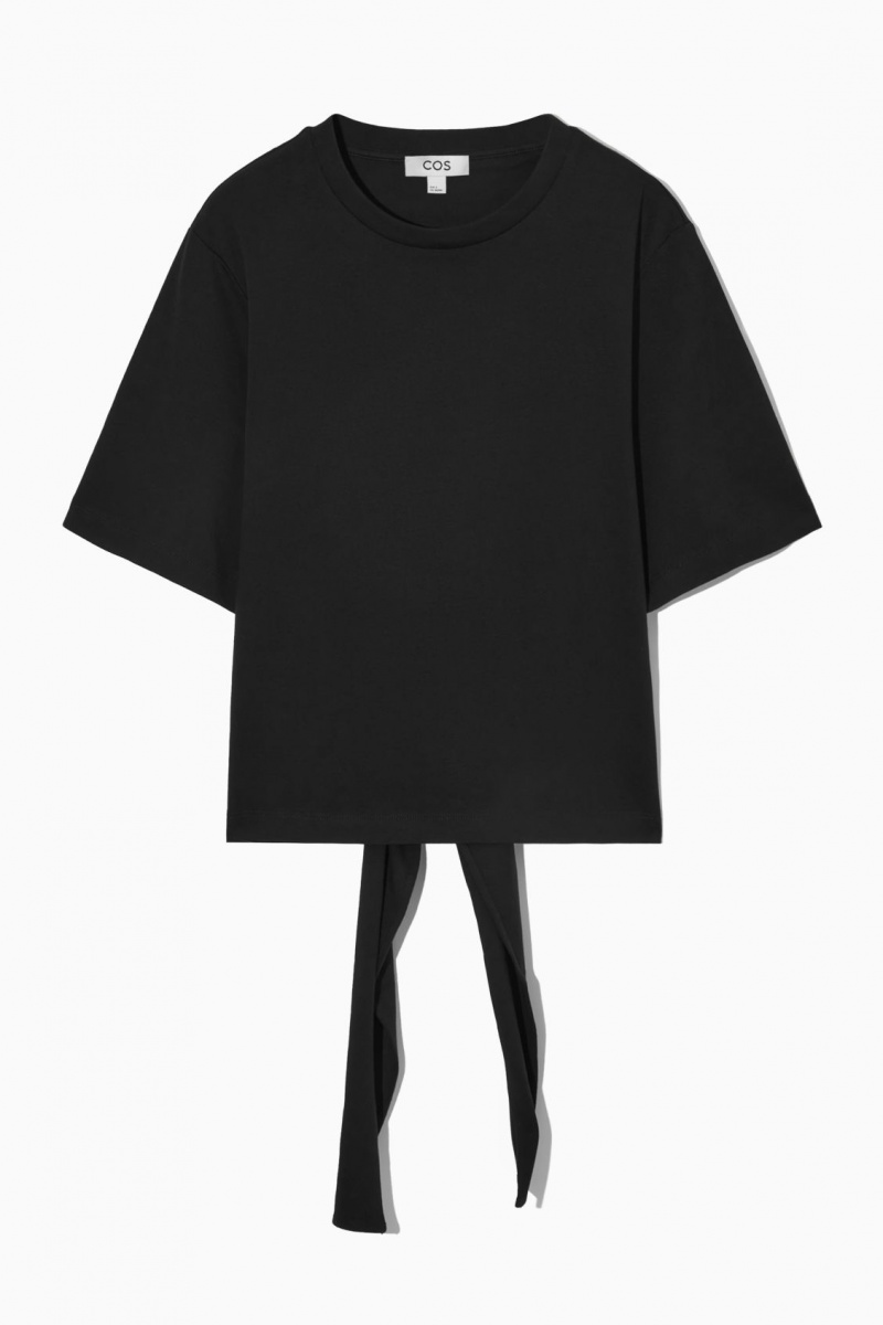 Women's COS The Bow Back T-Shirt Black NZ-13EWXYSID