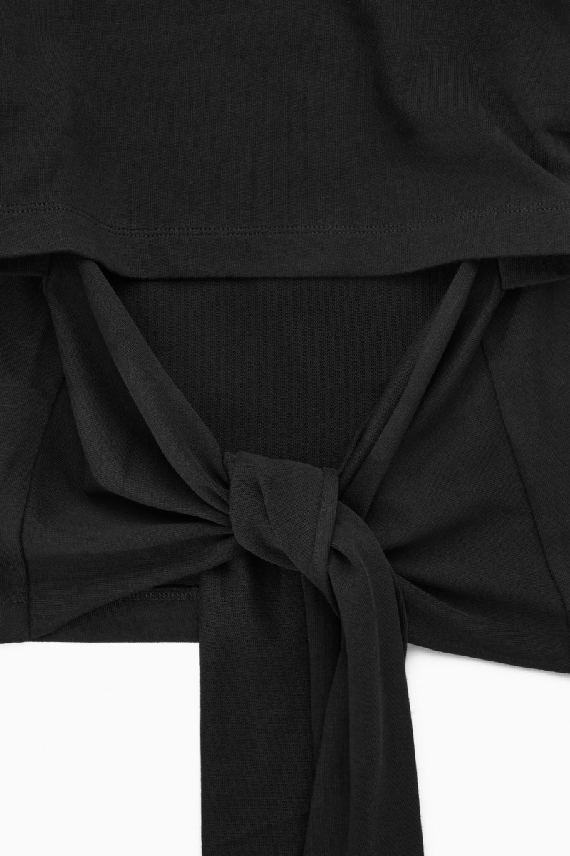 Women's COS The Bow Back T-Shirt Black NZ-13EWXYSID