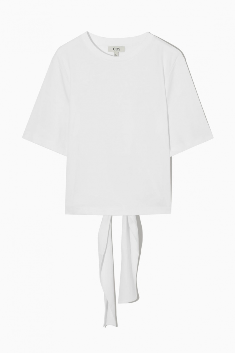 Women's COS The Bow Back T-Shirt White NZ-30TIZHSLR