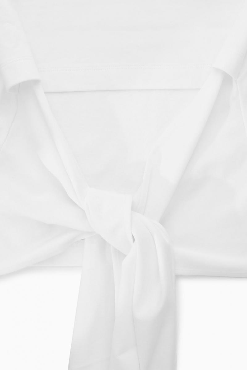 Women's COS The Bow Back T-Shirt White NZ-30TIZHSLR