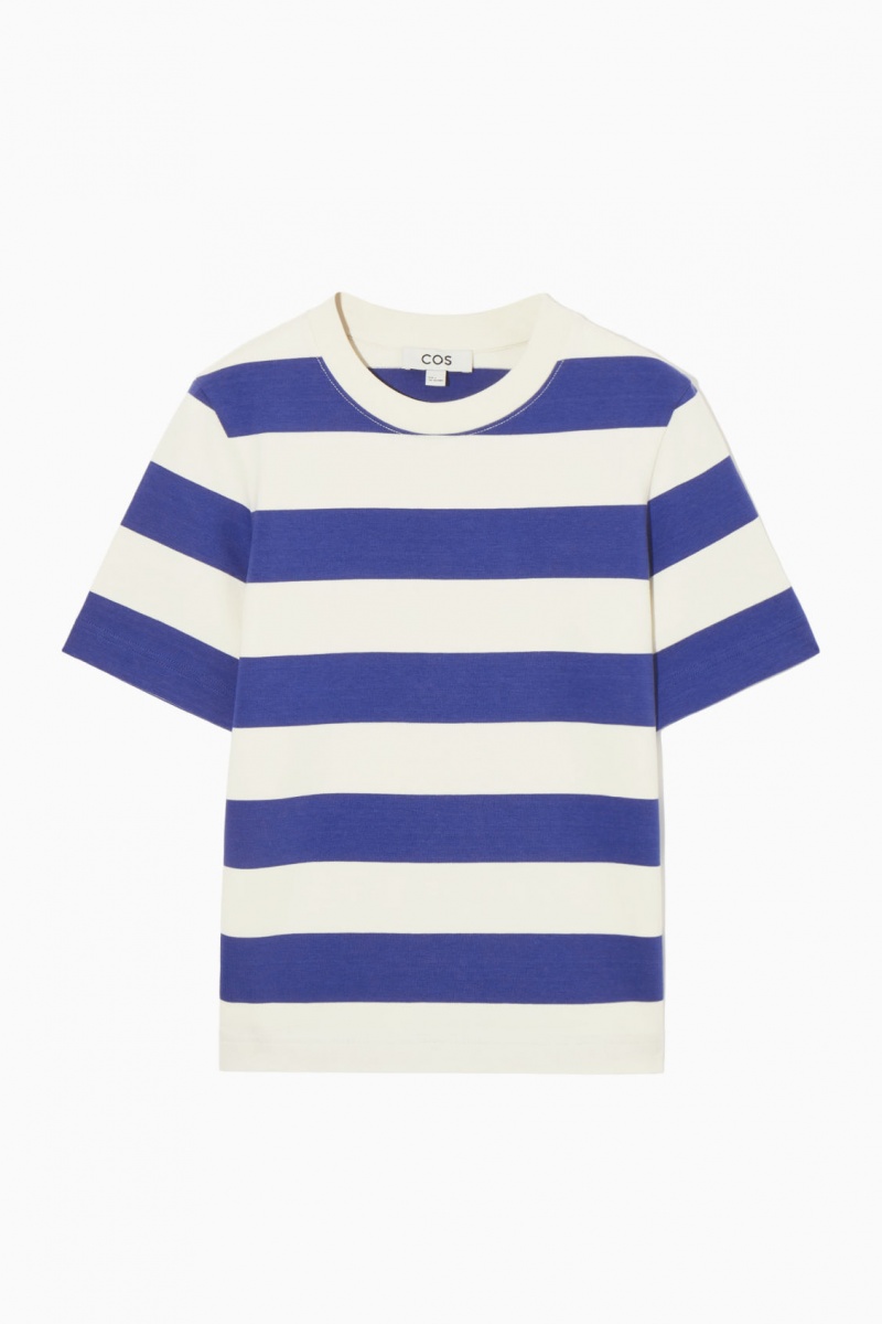 Women's COS The Clean Cut T-Shirt Blue / White NZ-92IDEWSMX