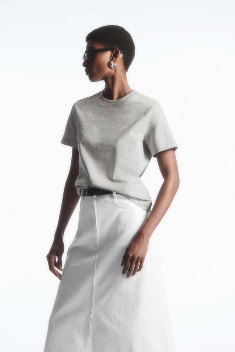 Women's COS The Clean Cut T-Shirt Grey NZ-25LVMCTHF