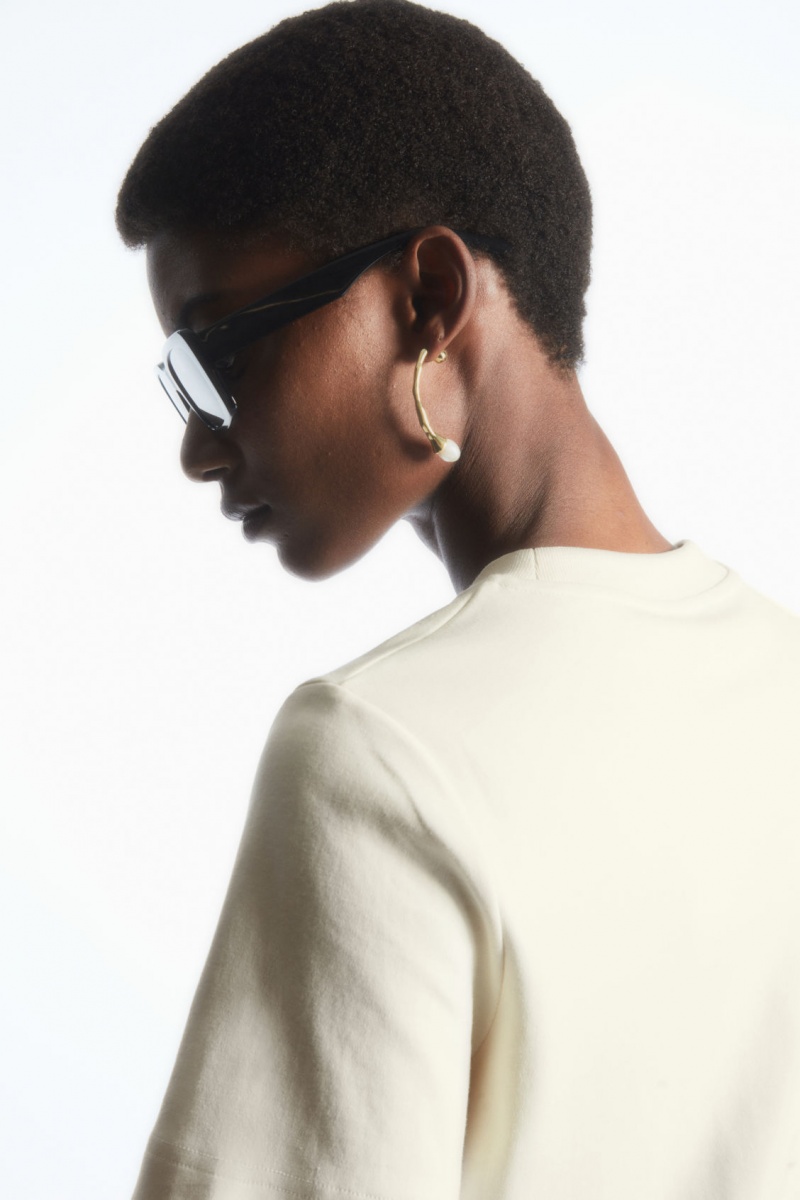 Women's COS The Clean Cut T-Shirt Light Beige NZ-87HFUBXJW