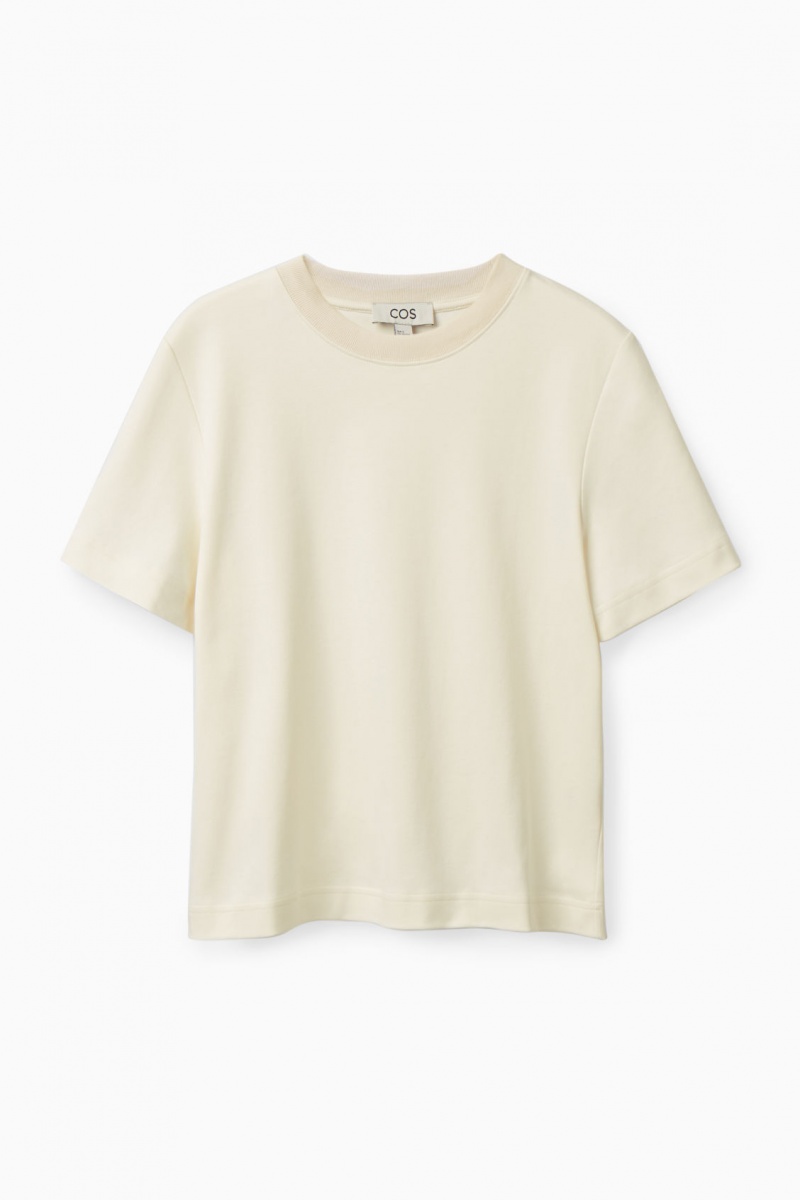 Women's COS The Clean Cut T-Shirt Light Beige NZ-87HFUBXJW