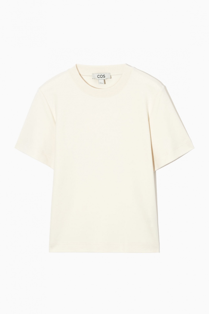 Women's COS The Clean Cut T-Shirt Light Beige NZ-87HFUBXJW