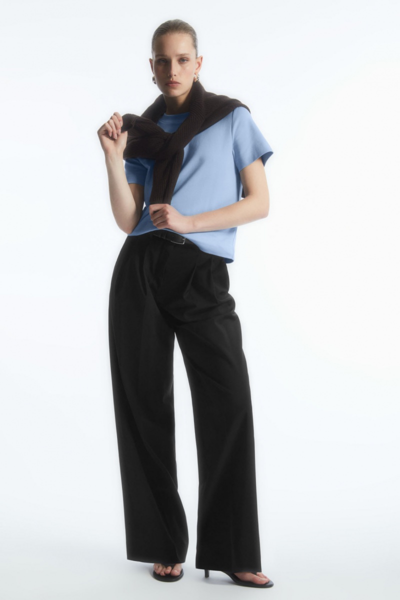 Women's COS The Clean Cut T-Shirt Light Blue NZ-90BMSJCKG