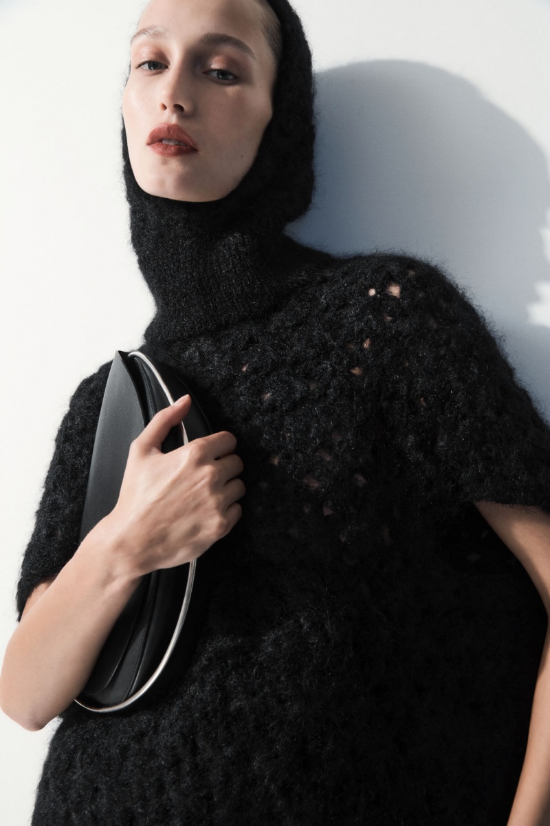 Women's COS The Crochet-Knit Balaclava Hats Black NZ-78FLQTJGI