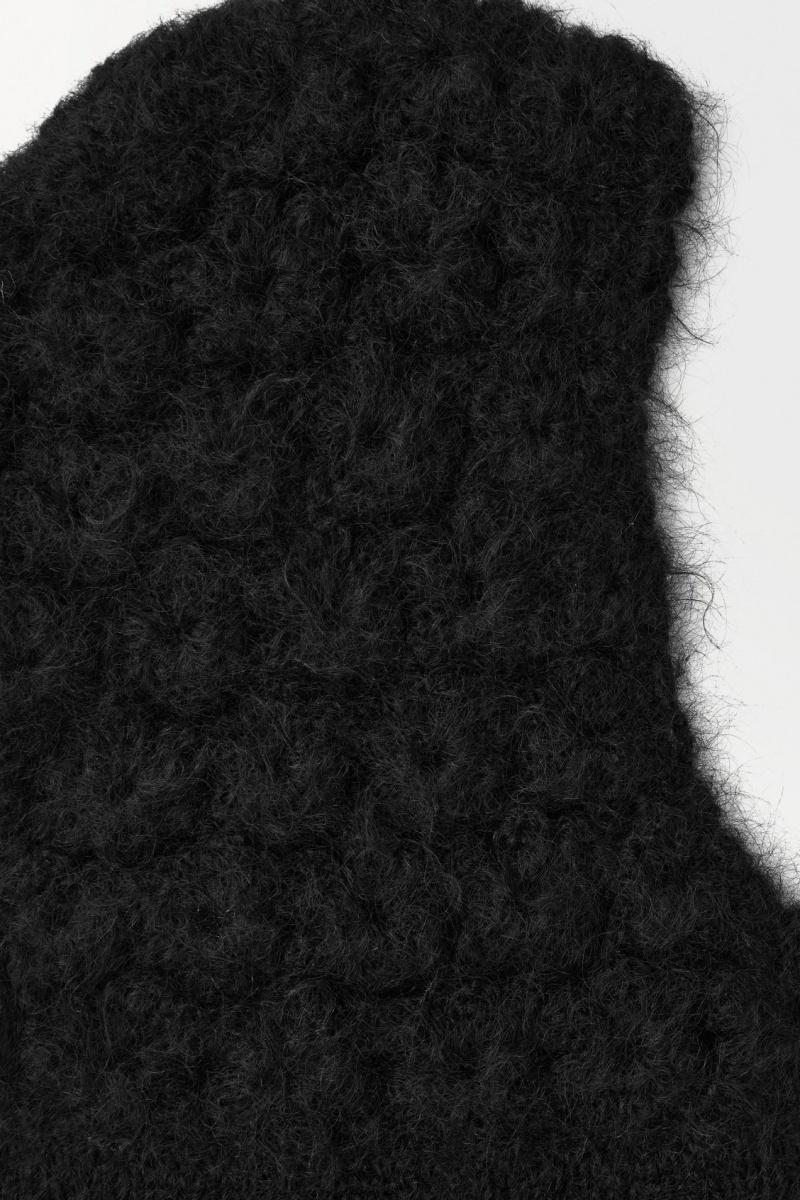 Women's COS The Crochet-Knit Balaclava Hats Black NZ-78FLQTJGI