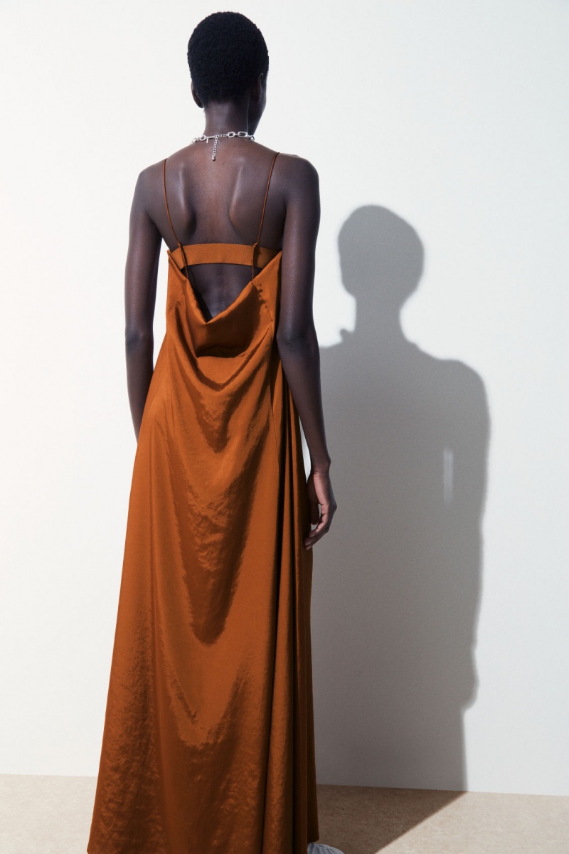 Women's COS The Cutout Slip Dress Brown NZ-27MHCXGNK