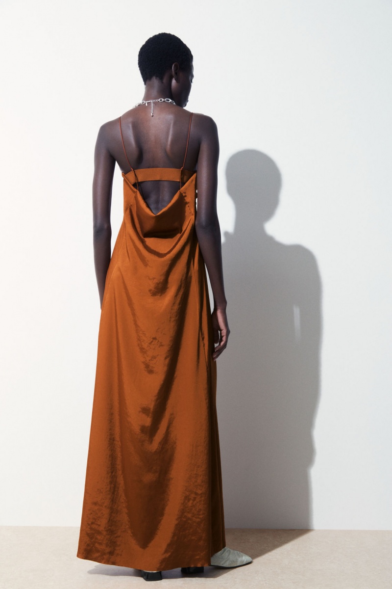 Women's COS The Cutout Slip Dress Brown NZ-27MHCXGNK