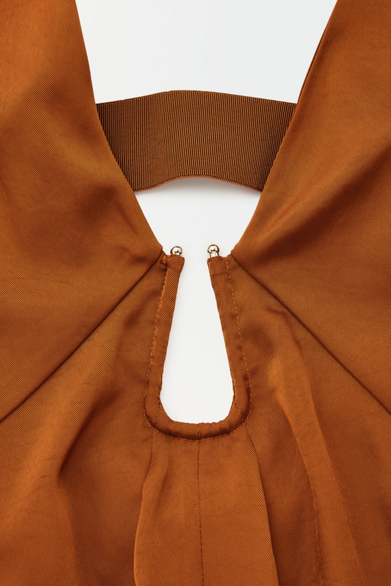 Women's COS The Cutout Slip Dress Brown NZ-27MHCXGNK