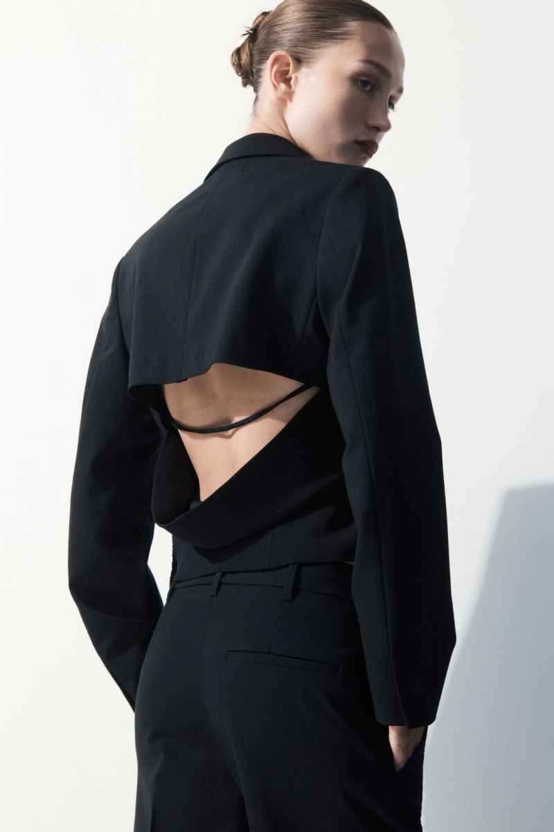 Women's COS The Deconstructed Blazer Black NZ-04XKPFHNS