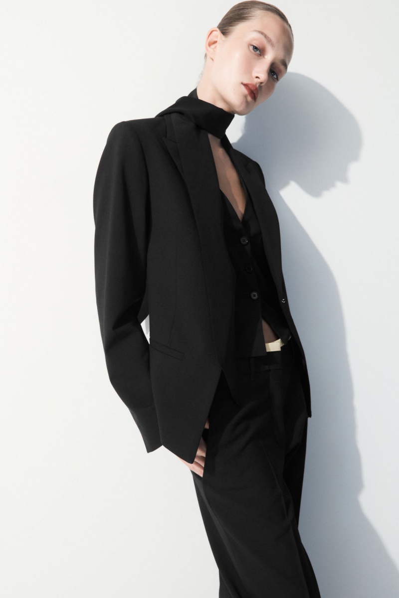 Women's COS The Deconstructed Blazer Black NZ-04XKPFHNS