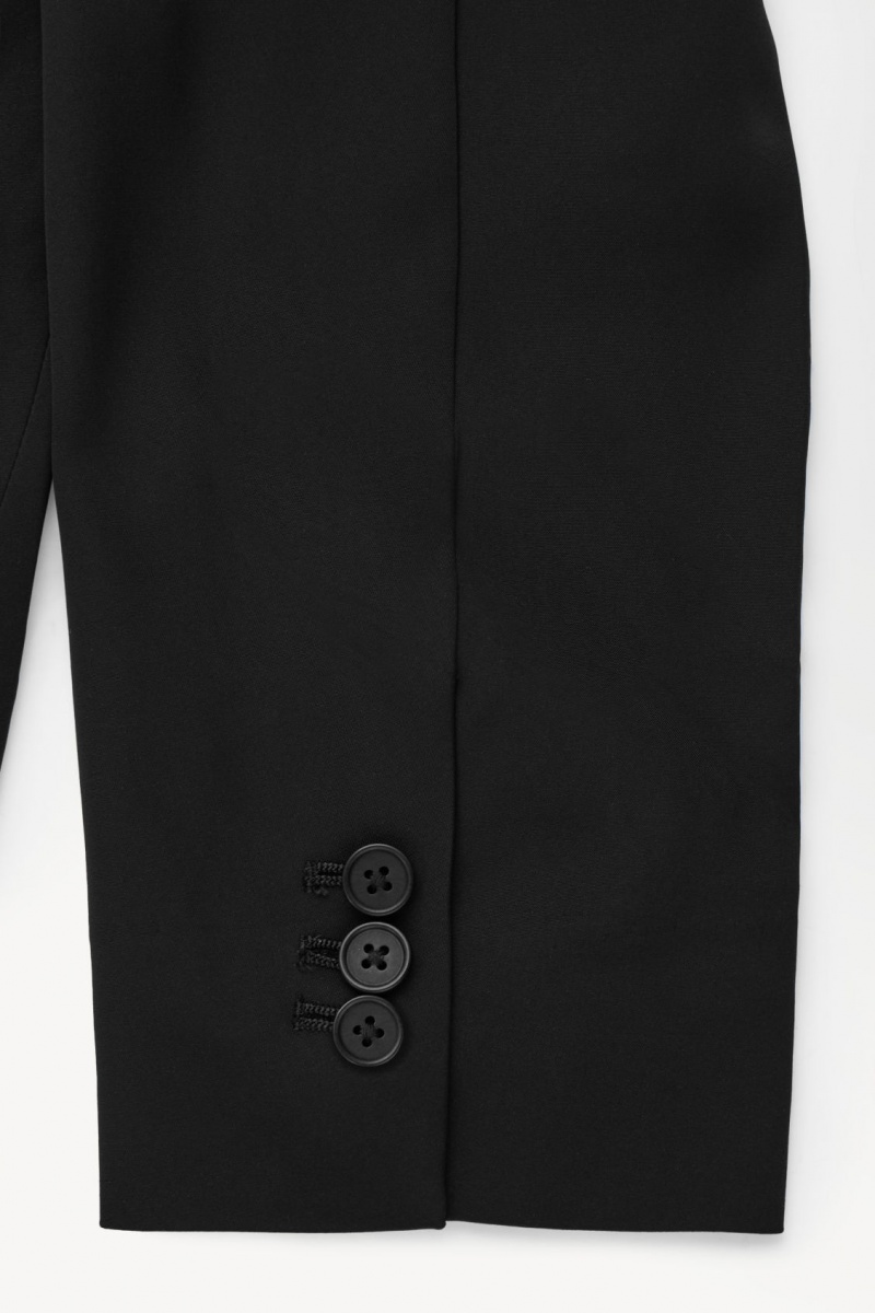Women's COS The Draped-Waist Blazer Black NZ-38GRMINZS