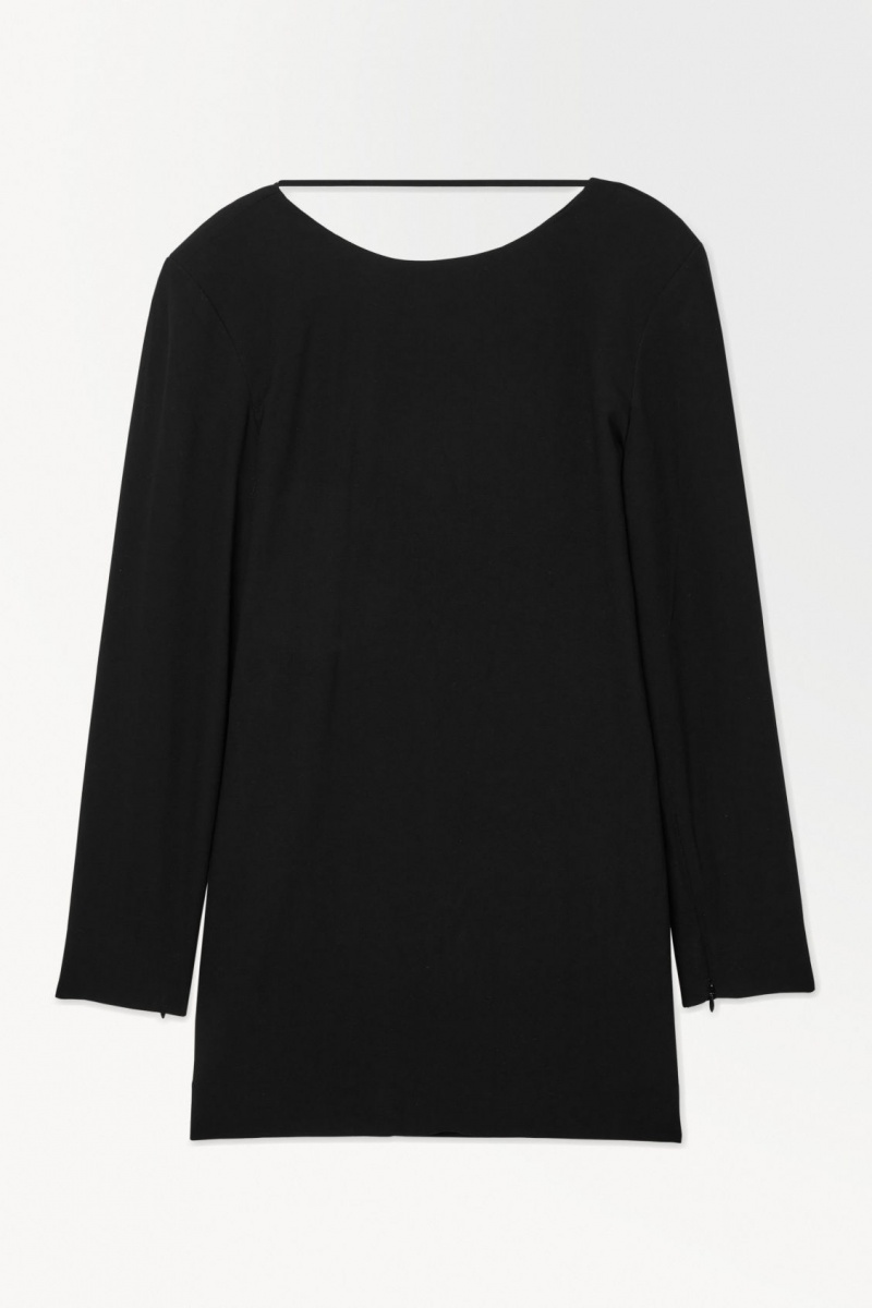Women's COS The Draped Open-Back Mini Dress Black NZ-30JRSLXUN