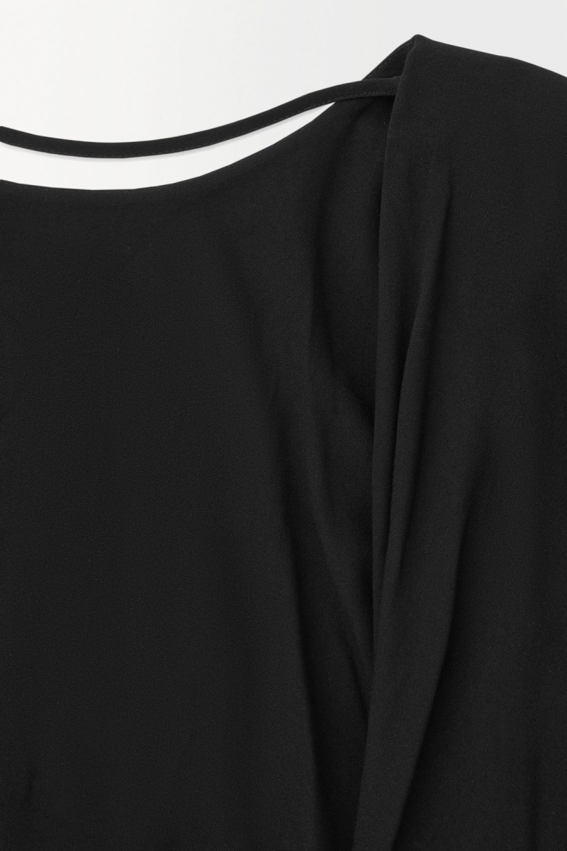 Women's COS The Draped Open-Back Mini Dress Black NZ-30JRSLXUN