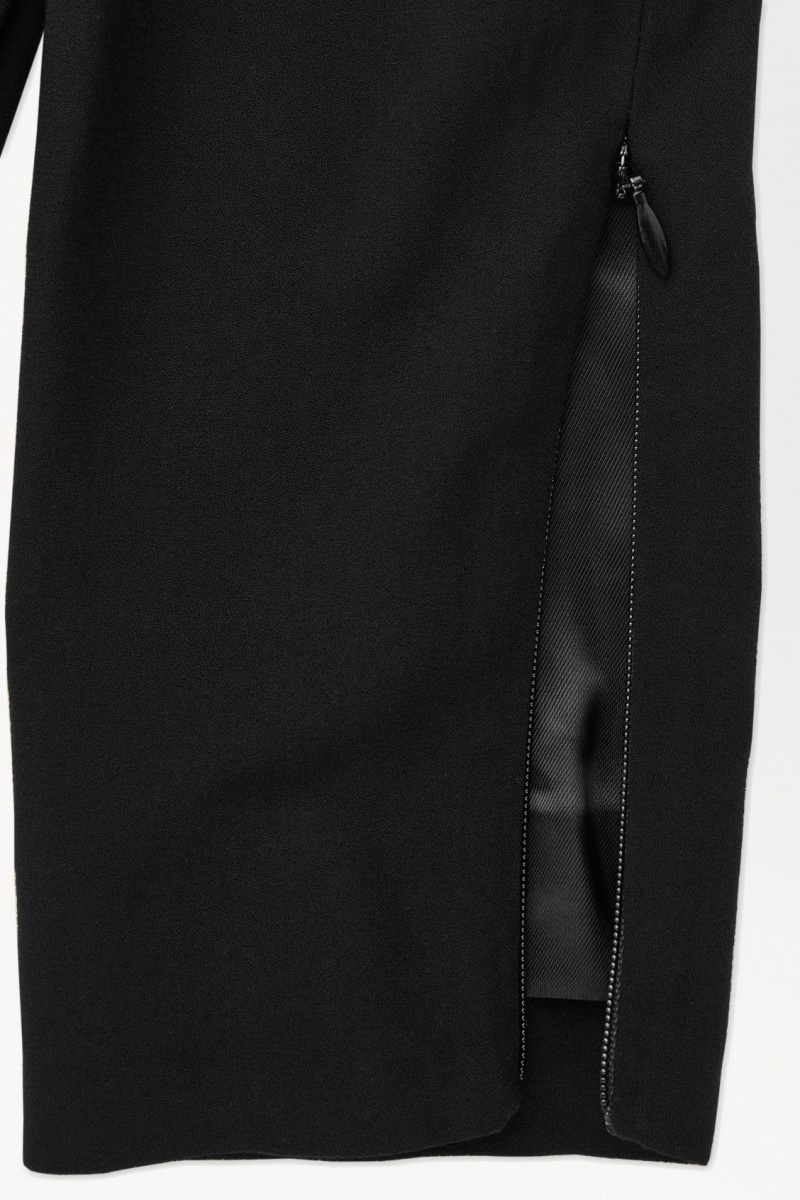 Women's COS The Draped Open-Back Mini Dress Black NZ-30JRSLXUN