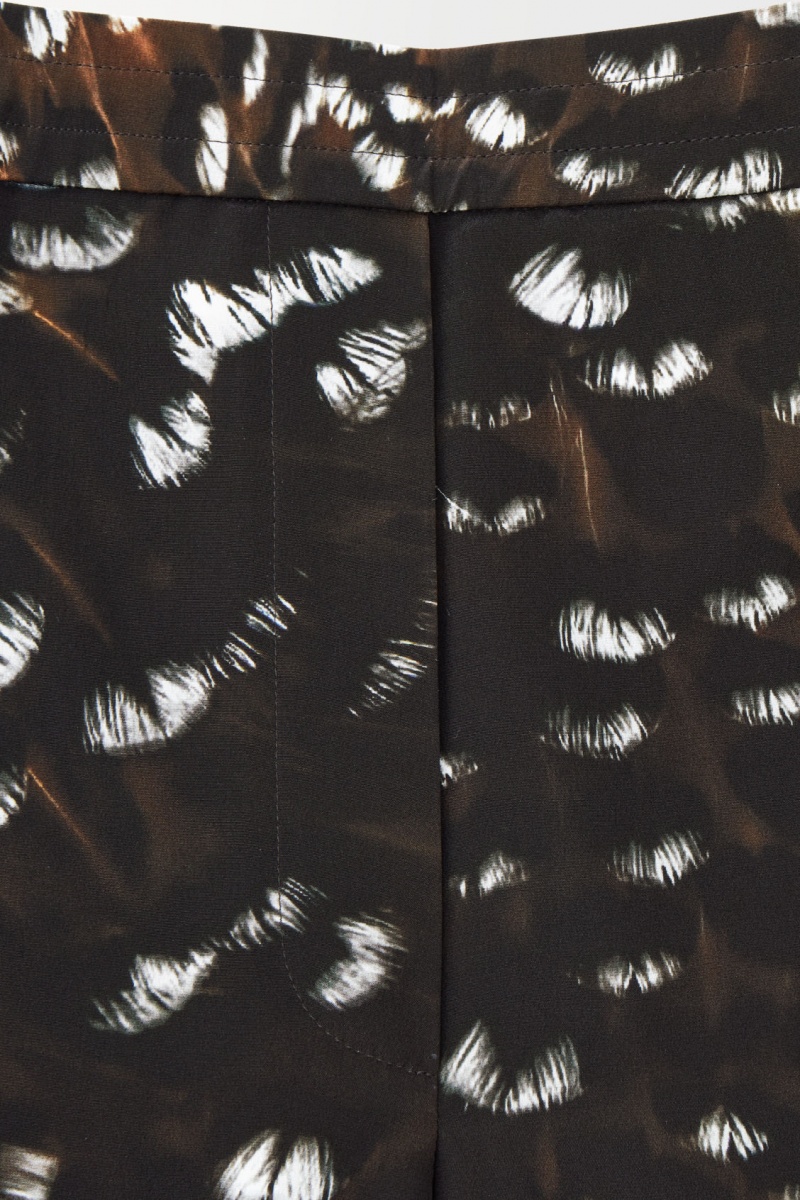 Women's COS The Feather-Print Silk Pants Black NZ-41JBWFITX
