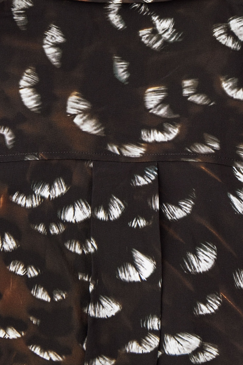 Women's COS The Feather-Print Silk Shirts Black NZ-31NUXKDZL