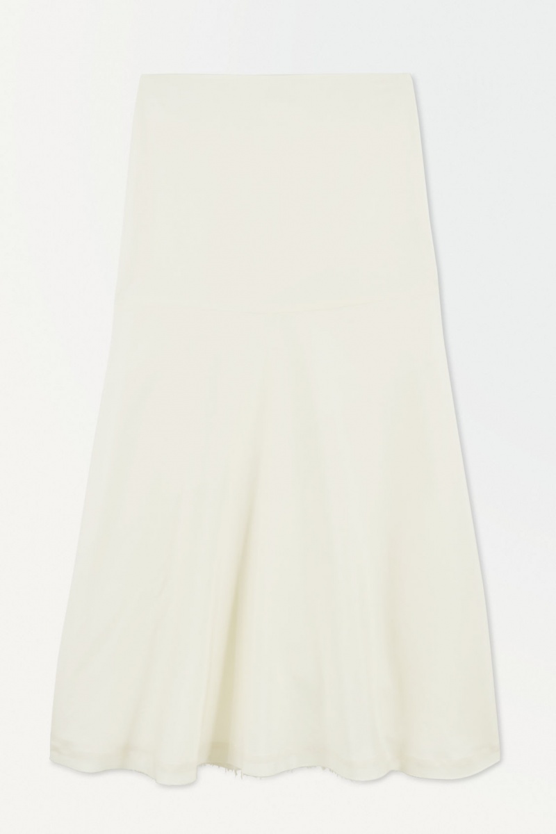Women's COS The Flared Silk Skirt White NZ-54LNGYISH
