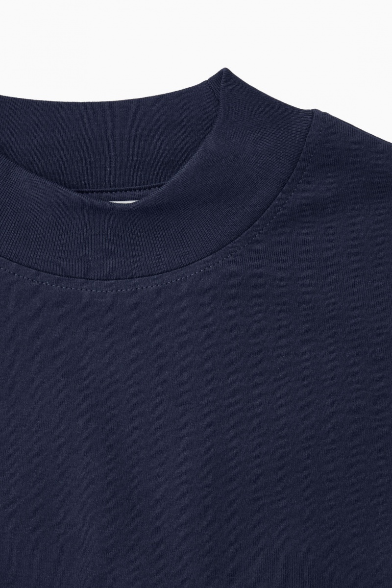 Women's COS The Full Volume T-Shirt Navy NZ-78FHPBTOU
