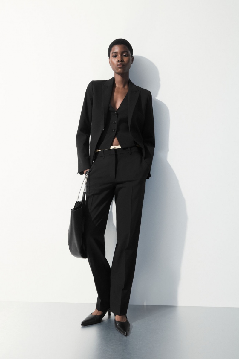 Women's COS The Halterneck Silk-Blend Vest Black NZ-69RZKPCHY