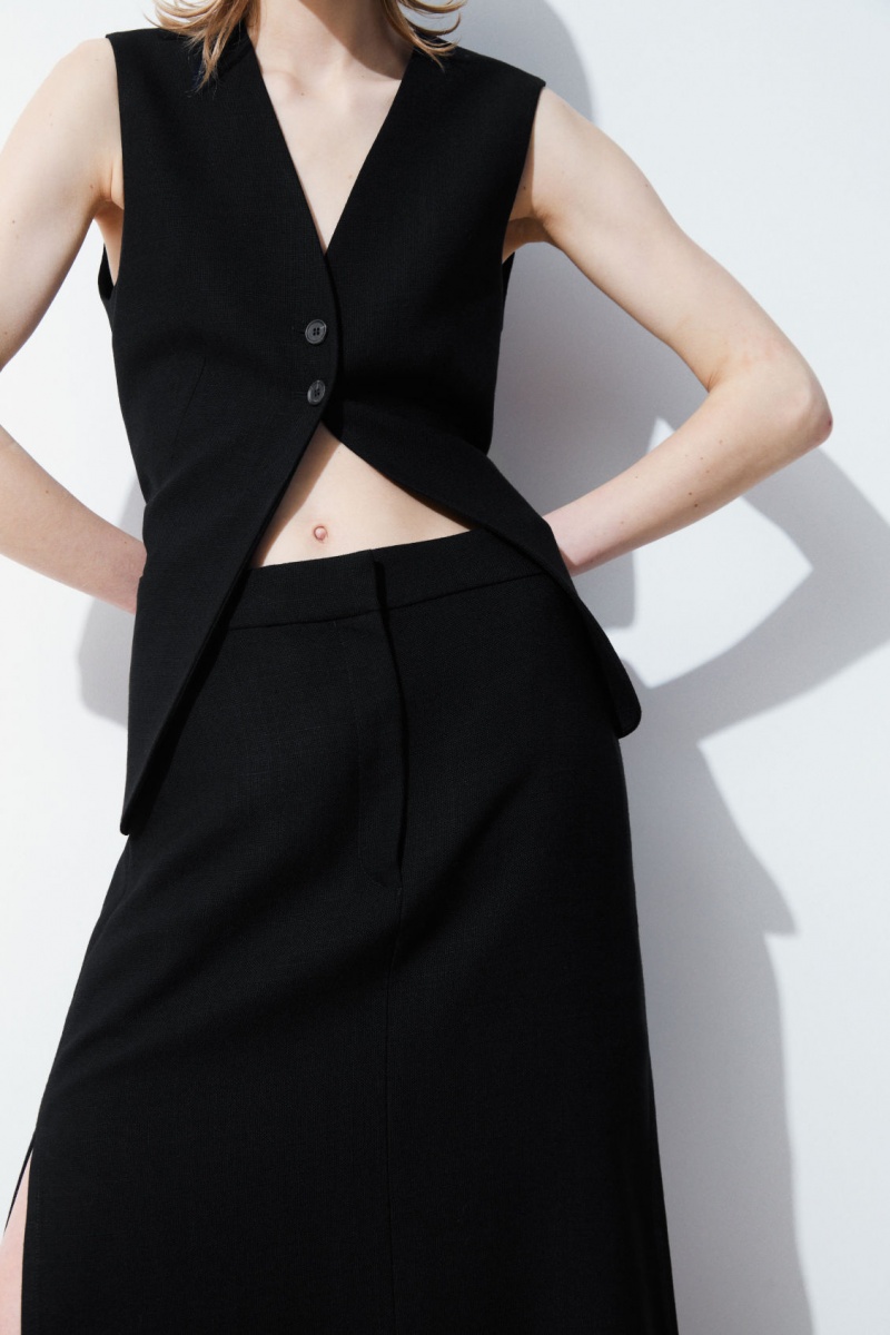 Women's COS The High-Slit Maxi Pencil Skirt Black NZ-08GQTZPXS