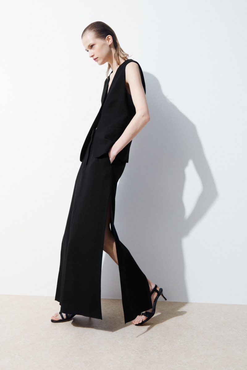 Women's COS The High-Slit Maxi Pencil Skirt Black NZ-08GQTZPXS