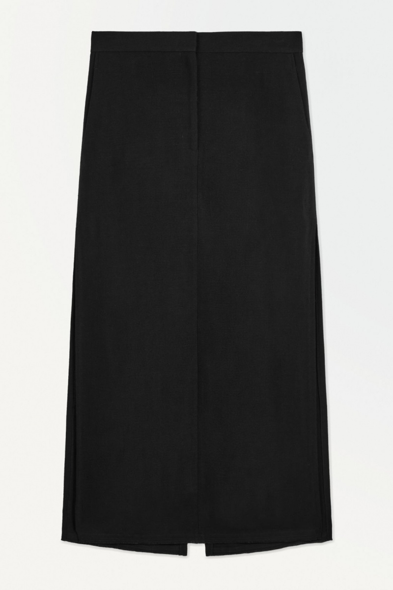 Women's COS The High-Slit Maxi Pencil Skirt Black NZ-08GQTZPXS