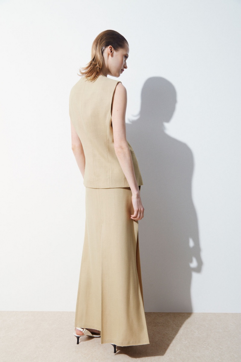 Women's COS The Longline Vest Beige NZ-63UGOCZTM
