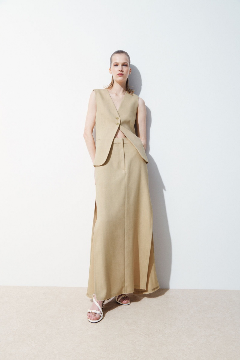 Women's COS The Longline Vest Beige NZ-63UGOCZTM