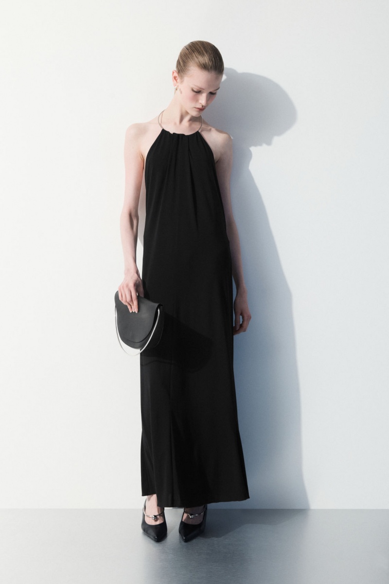 Women's COS The Open-Back Necklace Dress Black NZ-31QBZJSXA