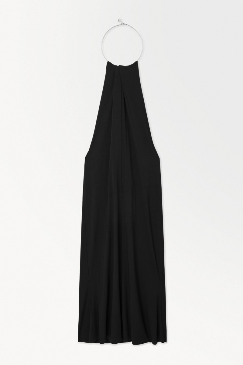 Women's COS The Open-Back Necklace Dress Black NZ-31QBZJSXA