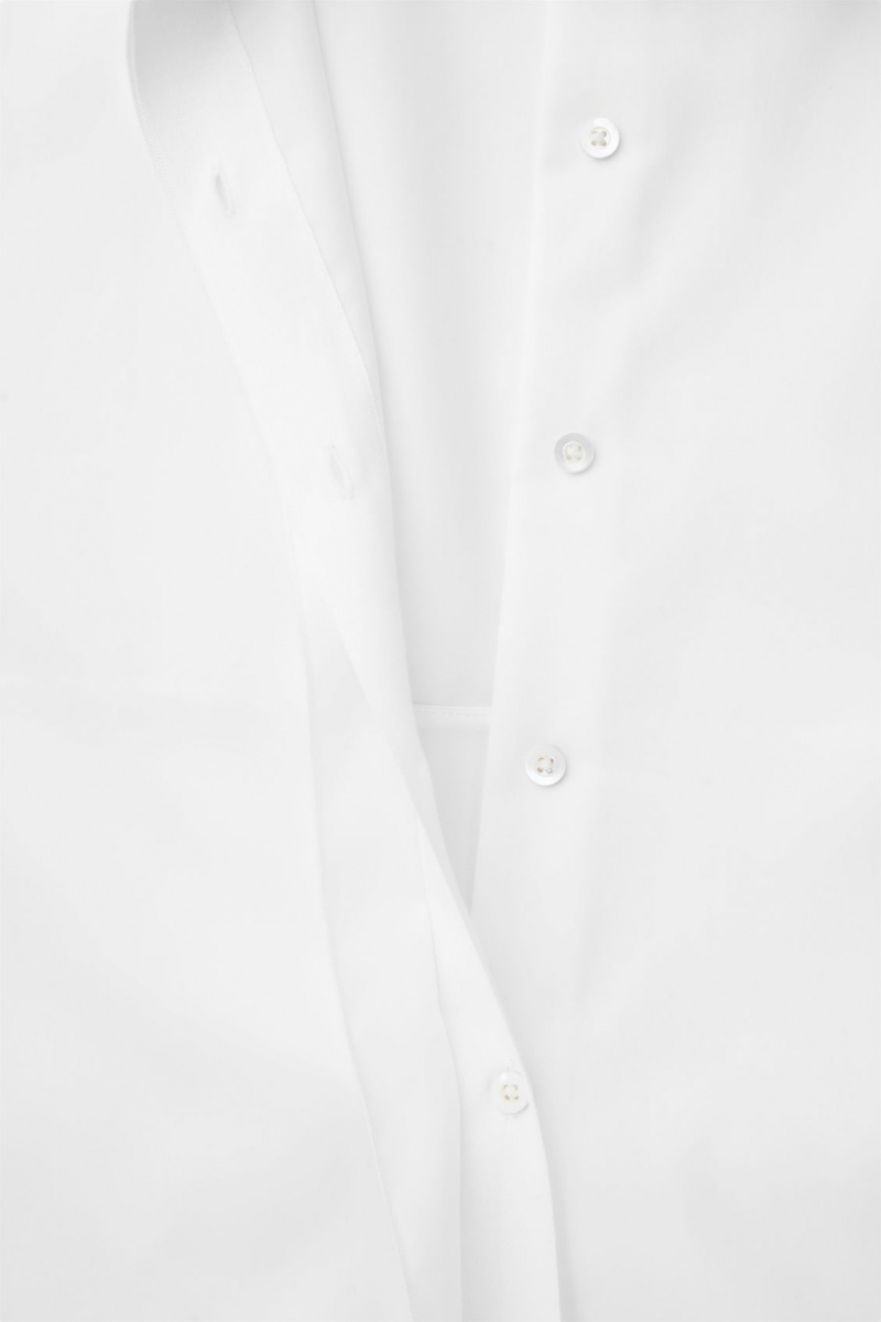 Women's COS The Oversized Cotton-Sateen Shirts White NZ-95VLCGFZR