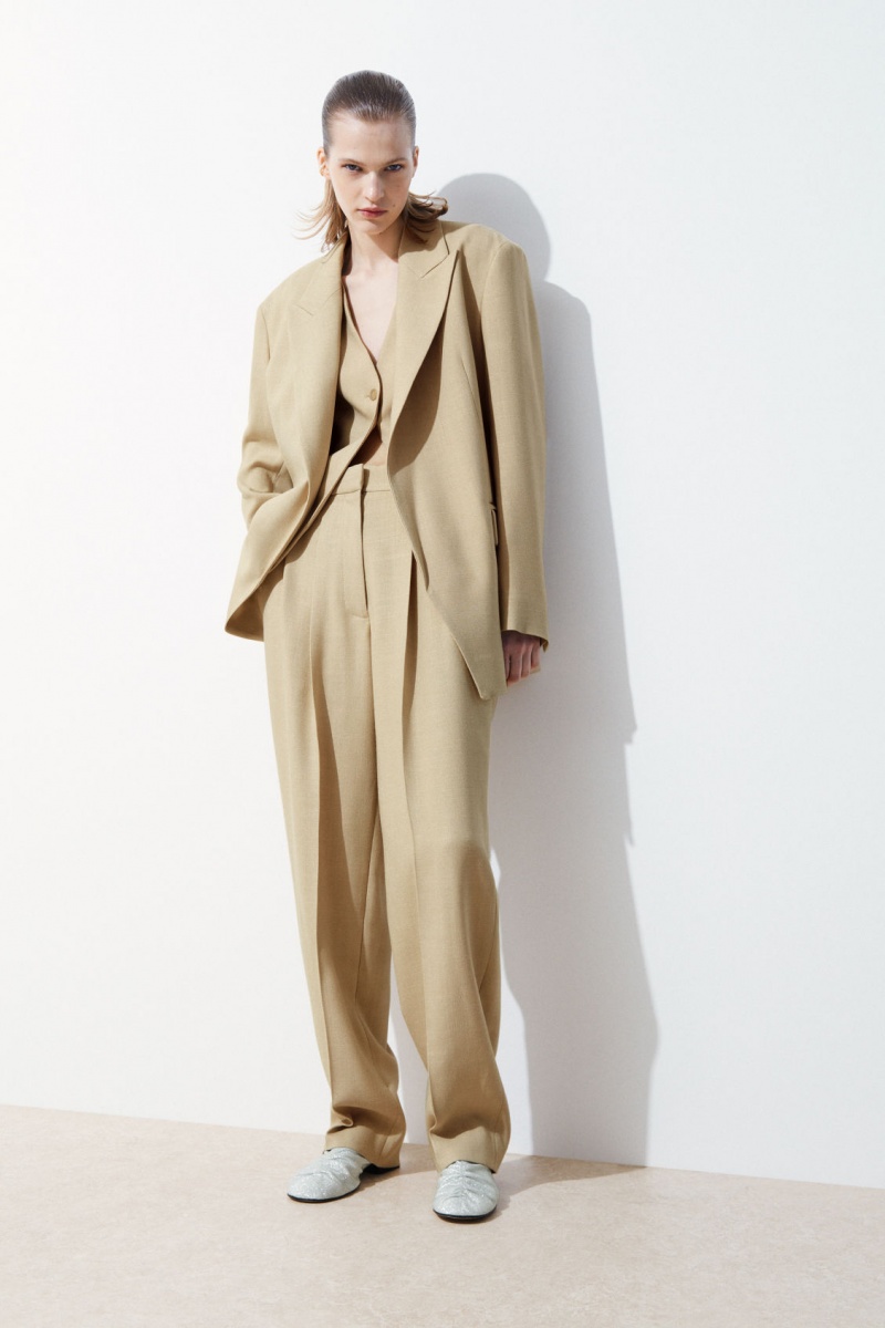 Women's COS The Peak-Lapel Blazer Beige NZ-43LTFSWDH
