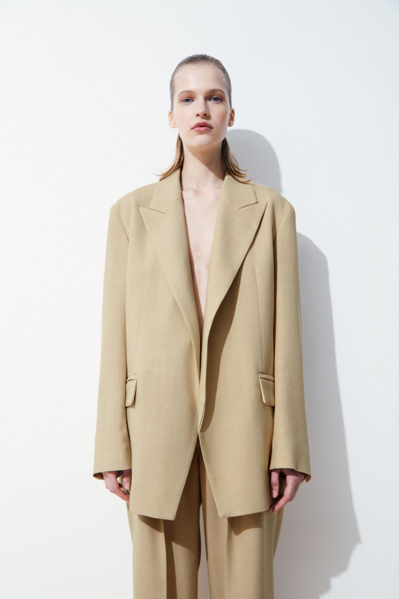 Women's COS The Peak-Lapel Blazer Beige NZ-43LTFSWDH