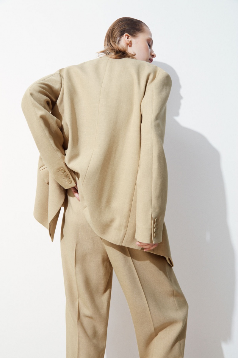 Women's COS The Peak-Lapel Blazer Beige NZ-43LTFSWDH