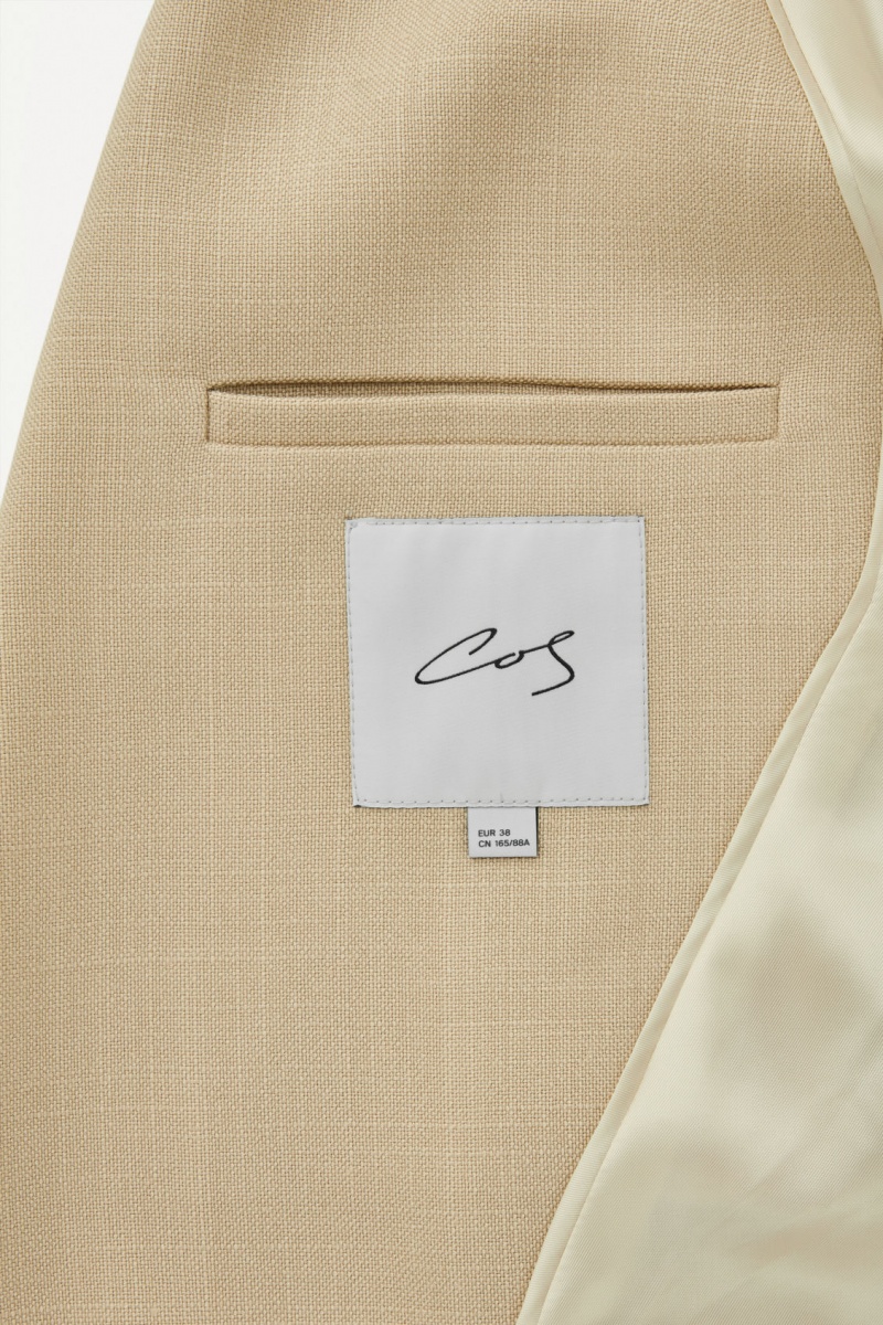 Women's COS The Peak-Lapel Blazer Beige NZ-43LTFSWDH