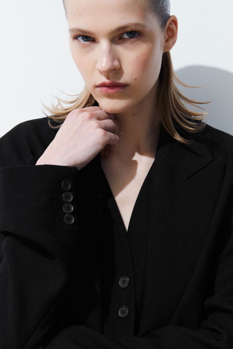 Women's COS The Peak-Lapel Blazer Black NZ-96VDOFNLI
