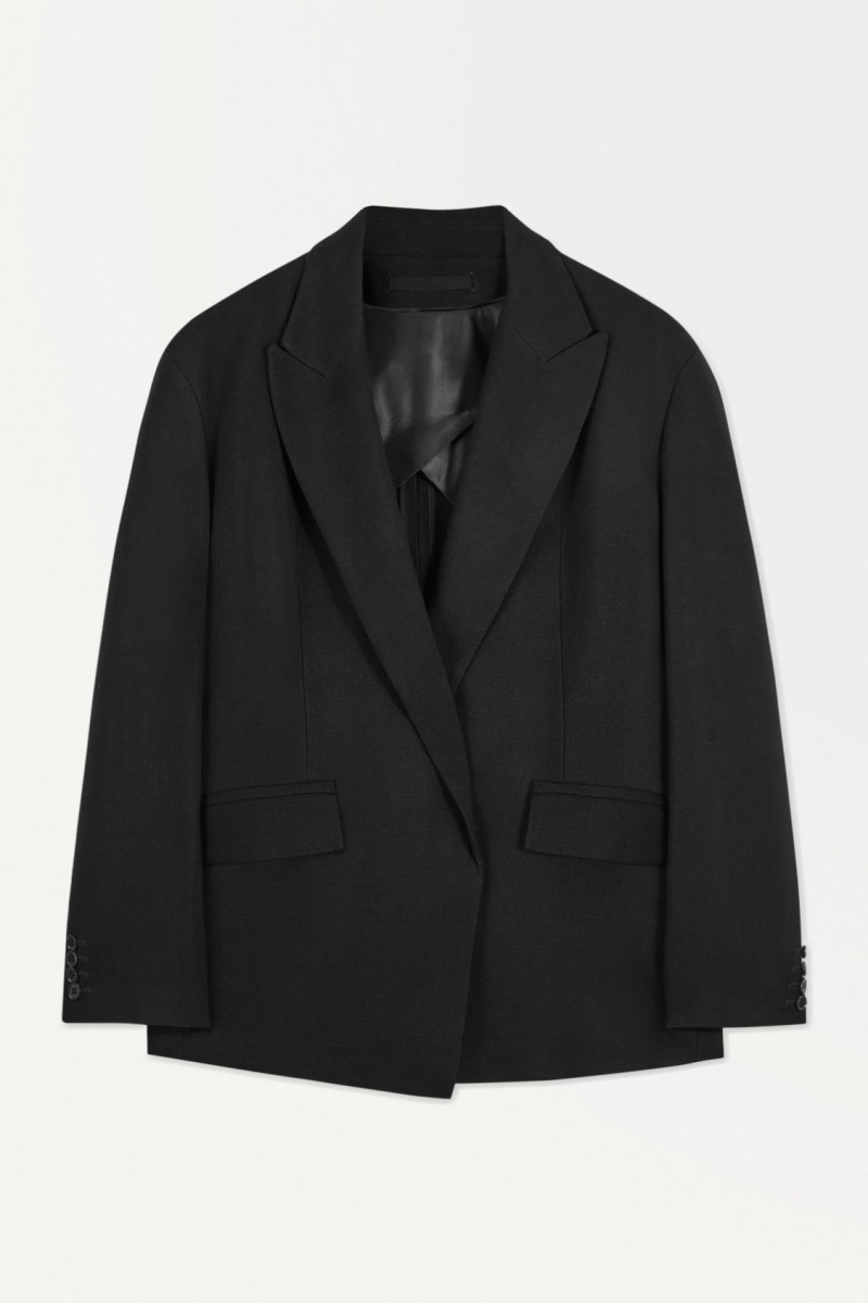 Women's COS The Peak-Lapel Blazer Black NZ-96VDOFNLI