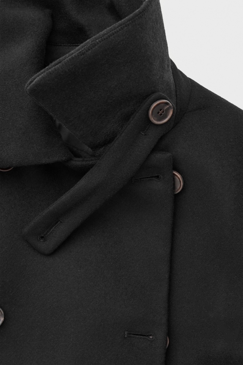 Women's COS The Recycled-Cashmere Trench Coats Black NZ-97TDOJRXL