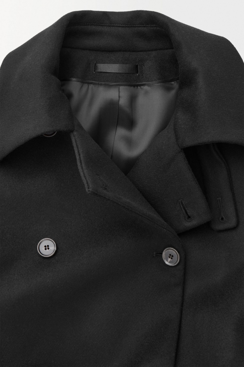 Women's COS The Recycled-Cashmere Trench Coats Black NZ-97TDOJRXL
