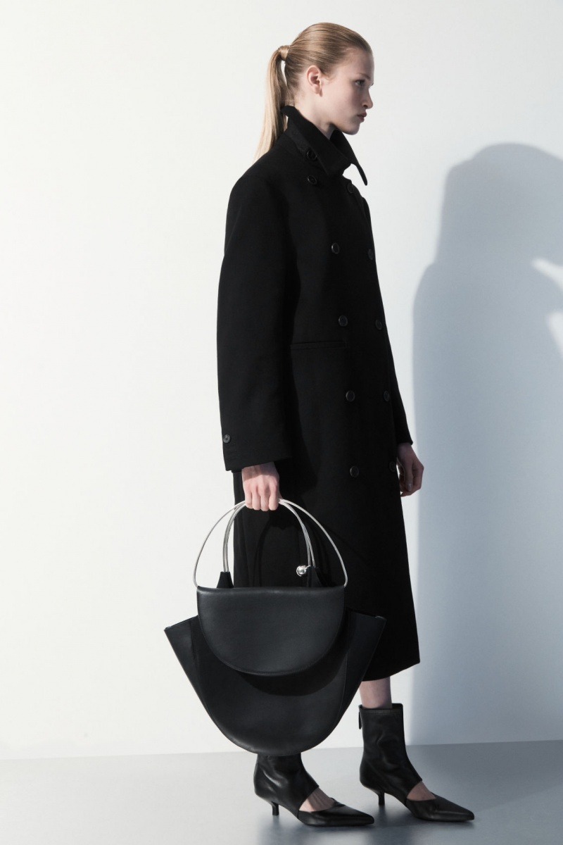 Women's COS The Recycled-Cashmere Trench Coats Black NZ-97TDOJRXL