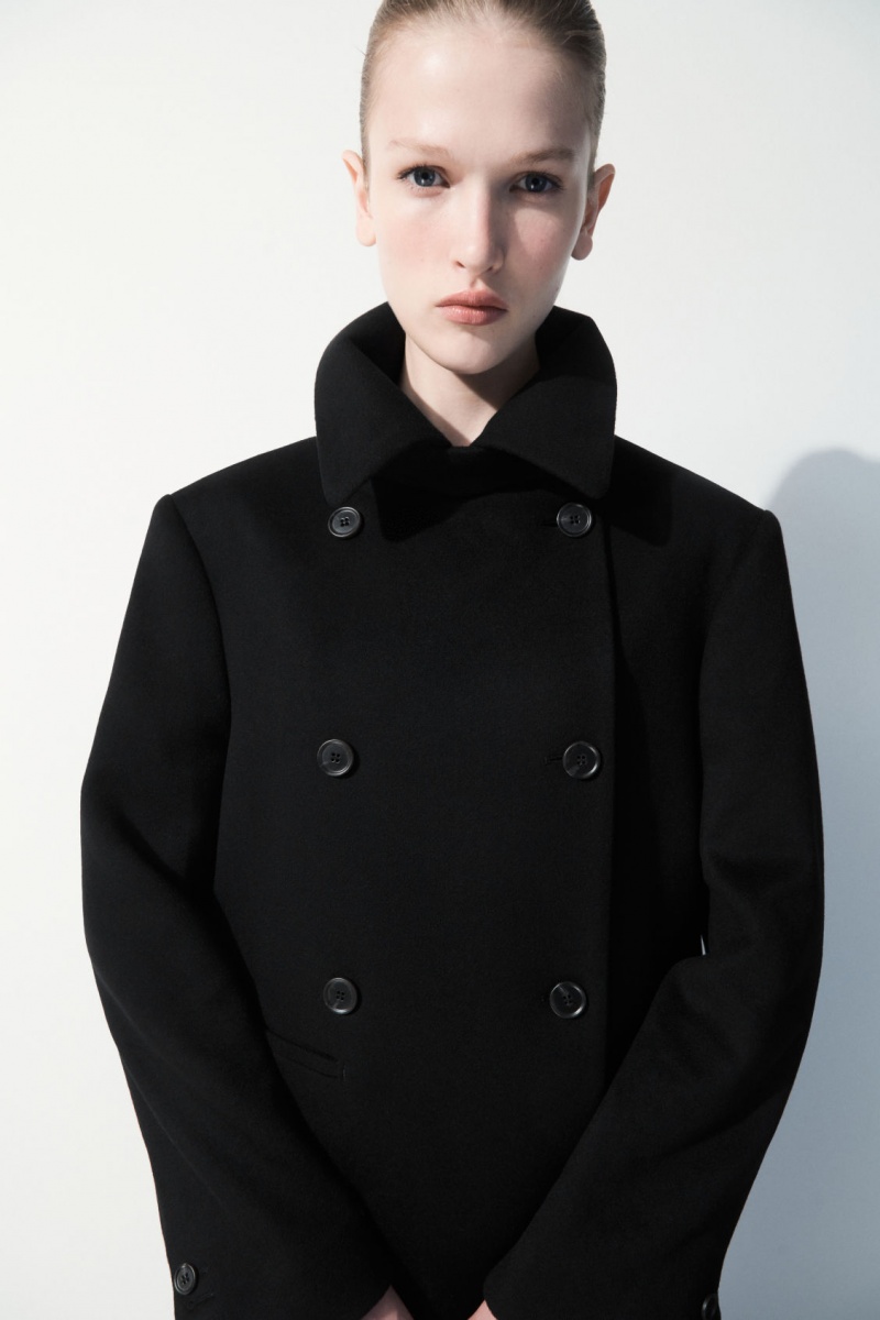 Women's COS The Recycled-Cashmere Trench Coats Black NZ-97TDOJRXL