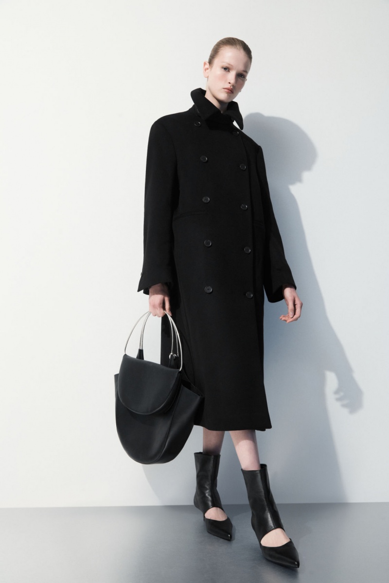 Women\'s COS The Recycled-Cashmere Trench Coats Black NZ-97TDOJRXL